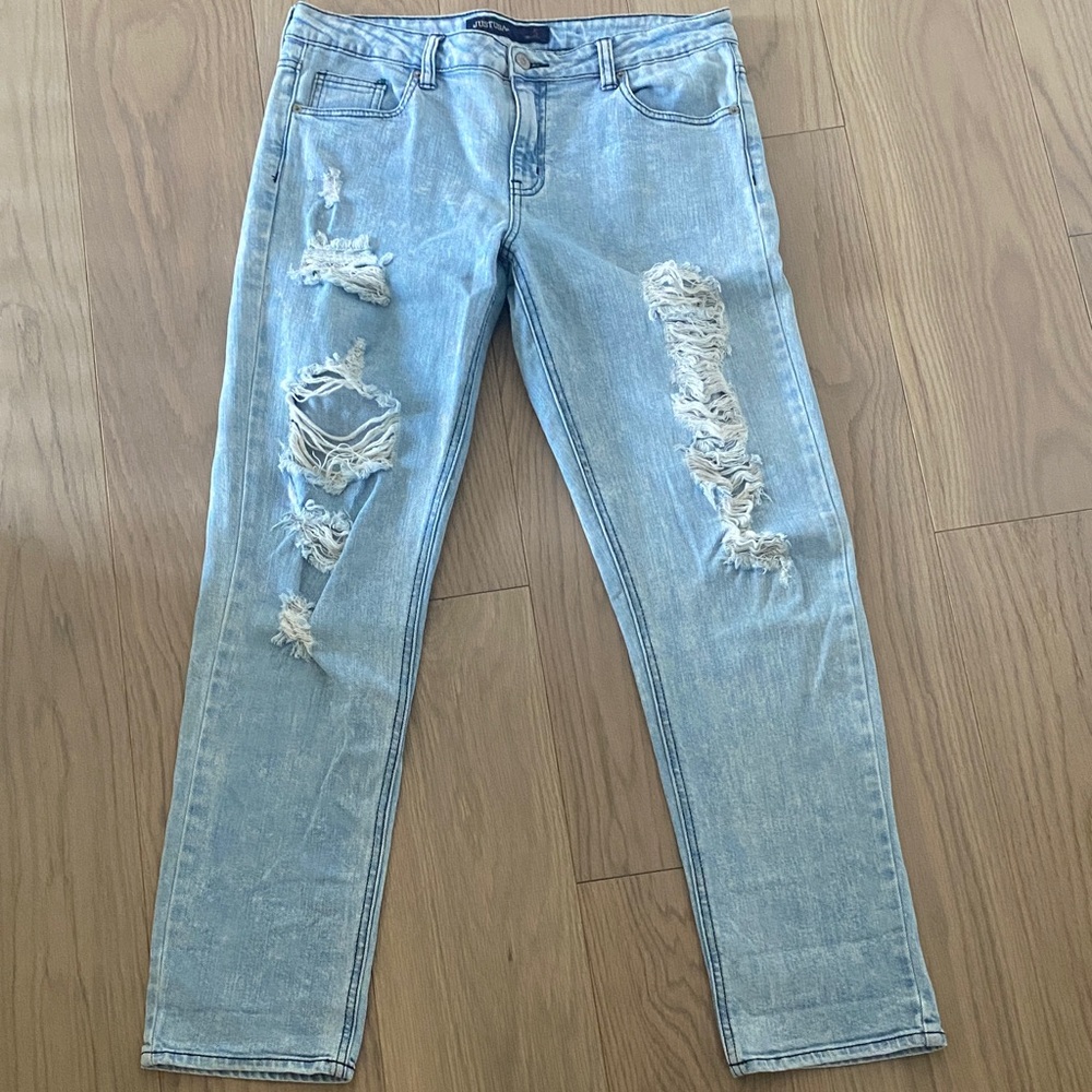 Just USA Light Blue Ripped Skinny Jeans